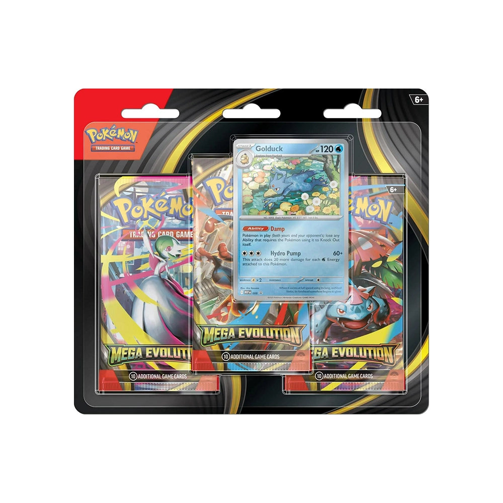 Pokémon TCG: Mega Evolution 3-Pack Blister [Golduck] – MEP 008 Promo