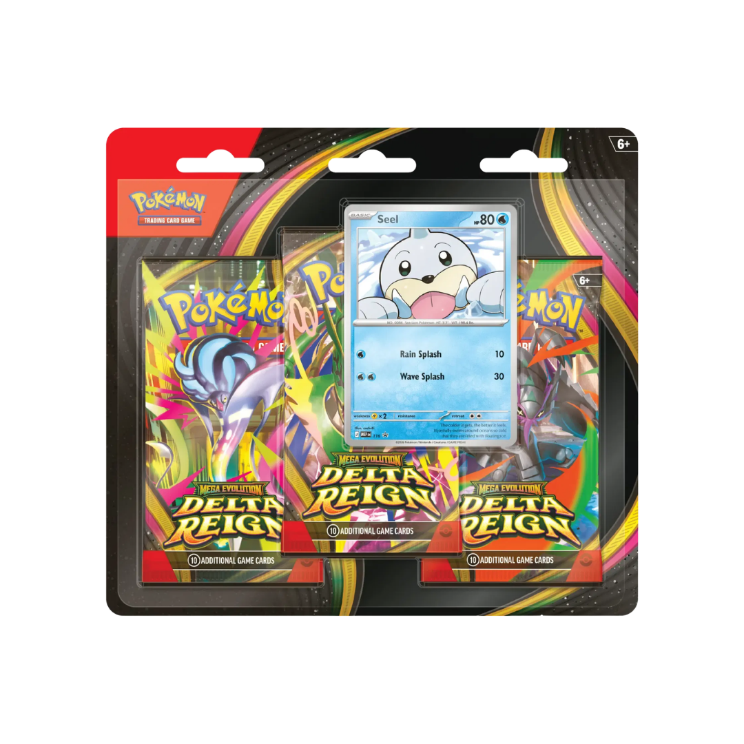 Pokémon TCG: Mega Evolution—Delta Reign 3-Pack Blister – Seel Promo (English)