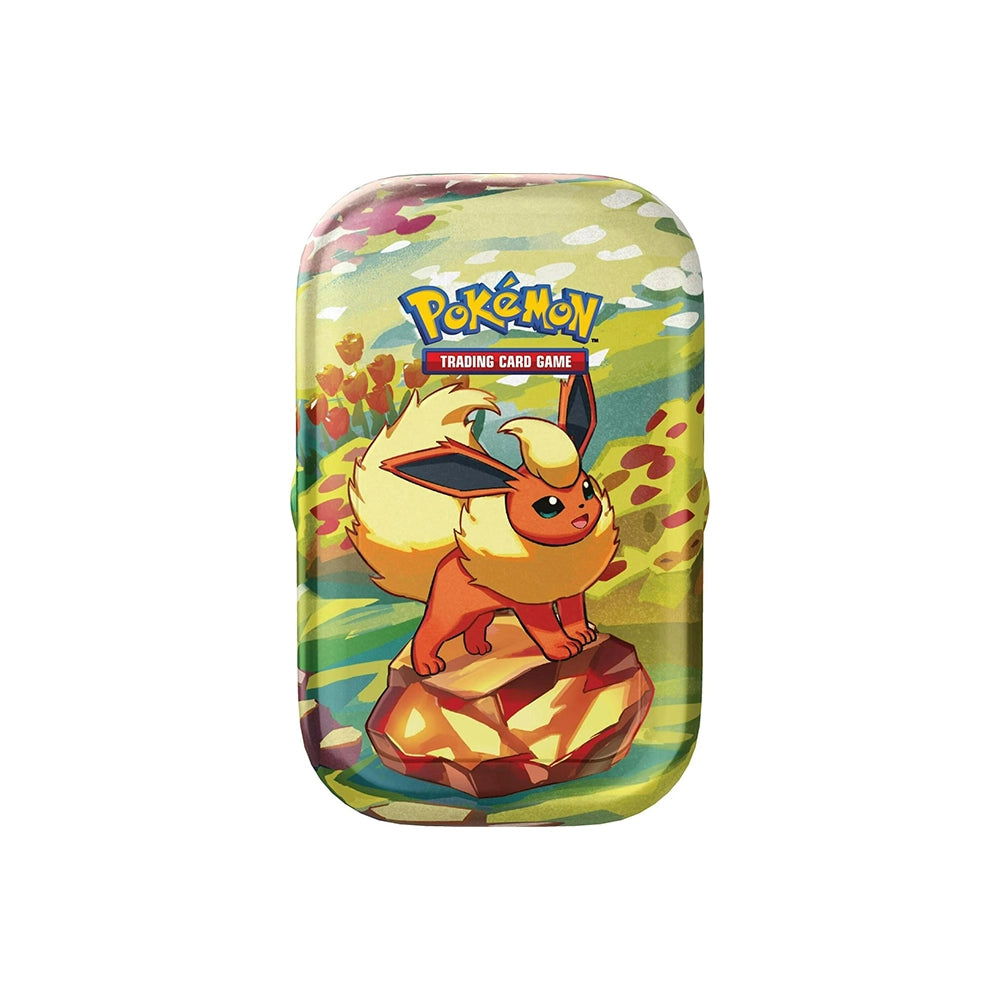 Pokémon TCG: Scarlet & Violet—Prismatic Evolutions Flareon Mini Tin – 2 Booster Packs
