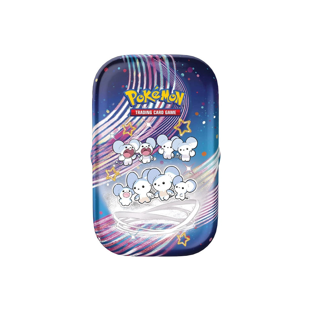 Pokémon TCG: Scarlet & Violet—Paldean Fates Maushold Mini Tin – 2 Booster Packs