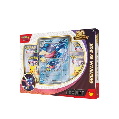 Pokémon TCG: 30th Celebration Greninja ex Box – 4 Booster Packs & Oversized Promo [Preorder]